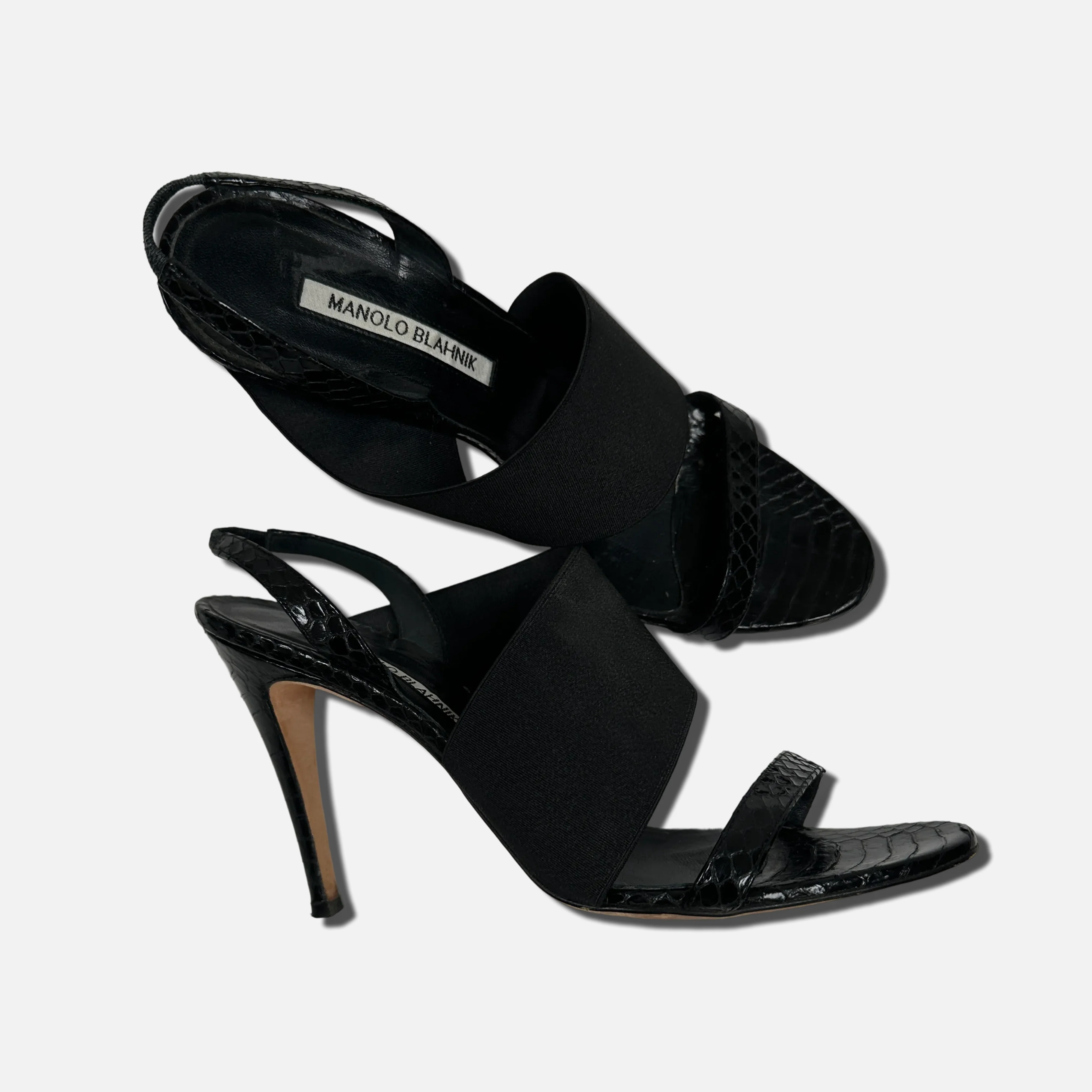 Manolo Blahnik Vintage Snakeskin Heels - Image 4