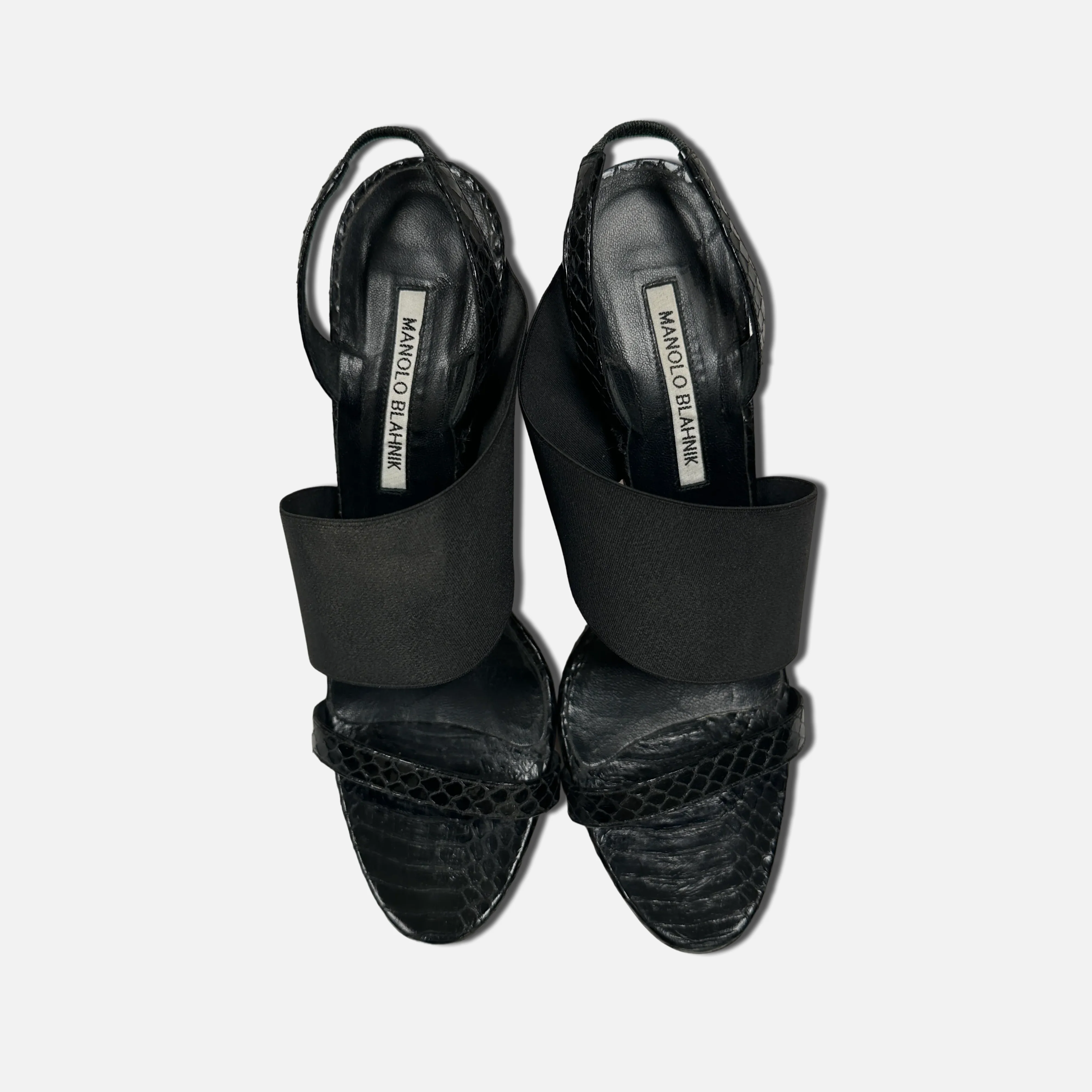 Manolo Blahnik Vintage Snakeskin Heels - Image 5